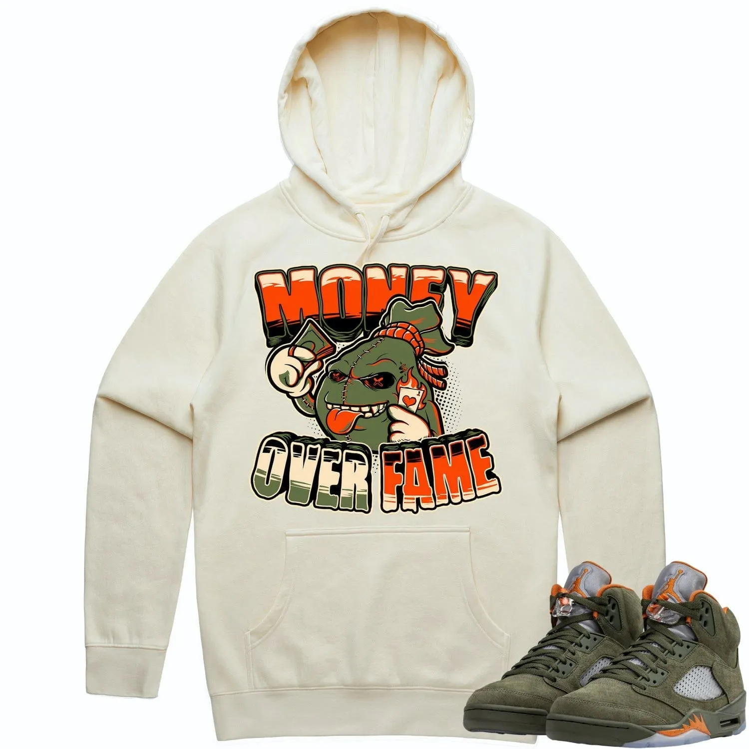 Jordan Retro 5 Olive 5s Hoodie to Match - CELADON MOF