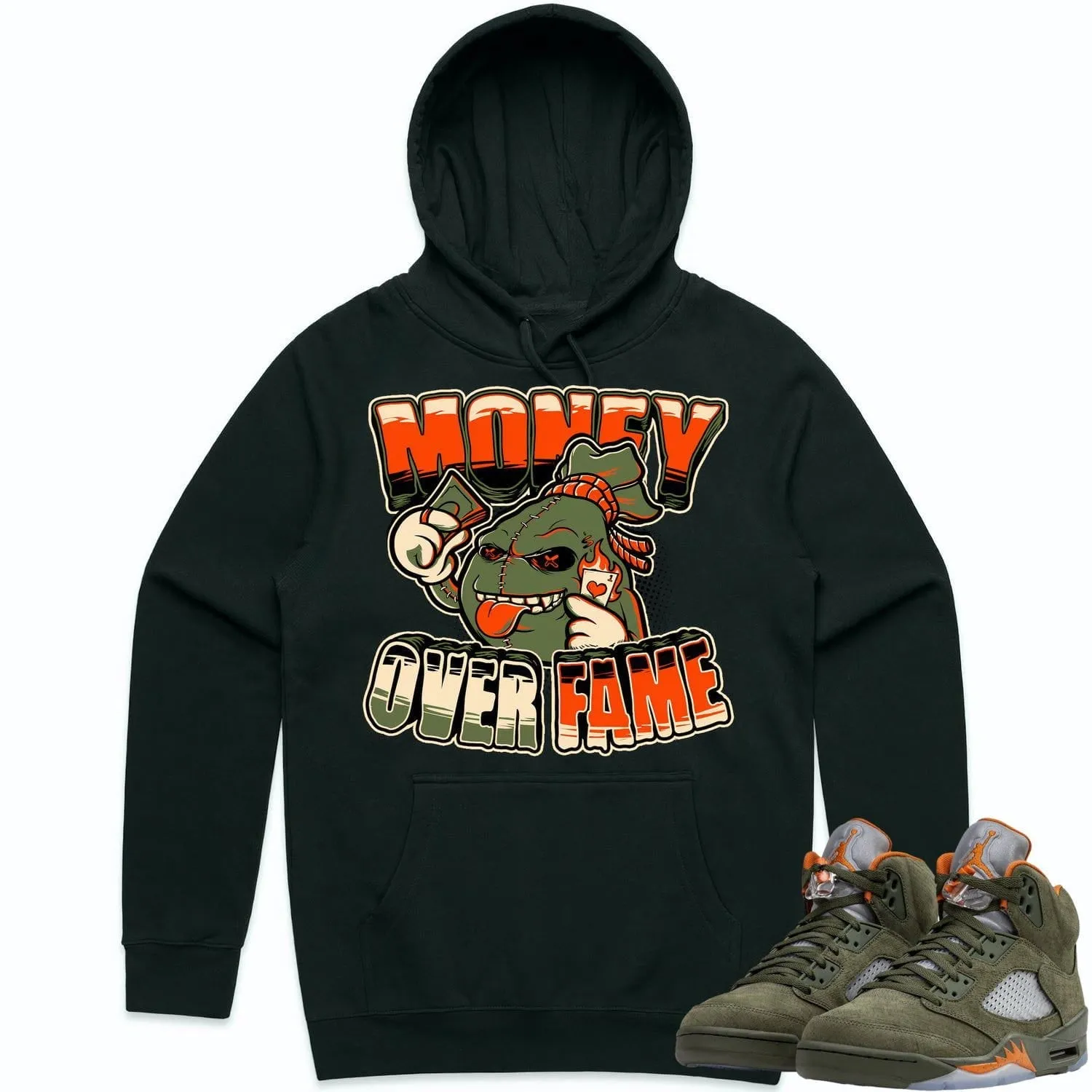 Jordan Retro 5 Olive 5s Hoodie to Match - CELADON MOF