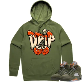 Jordan Retro 5 Olive 5s Hoodie to Match - CELADON MONEY DRIP