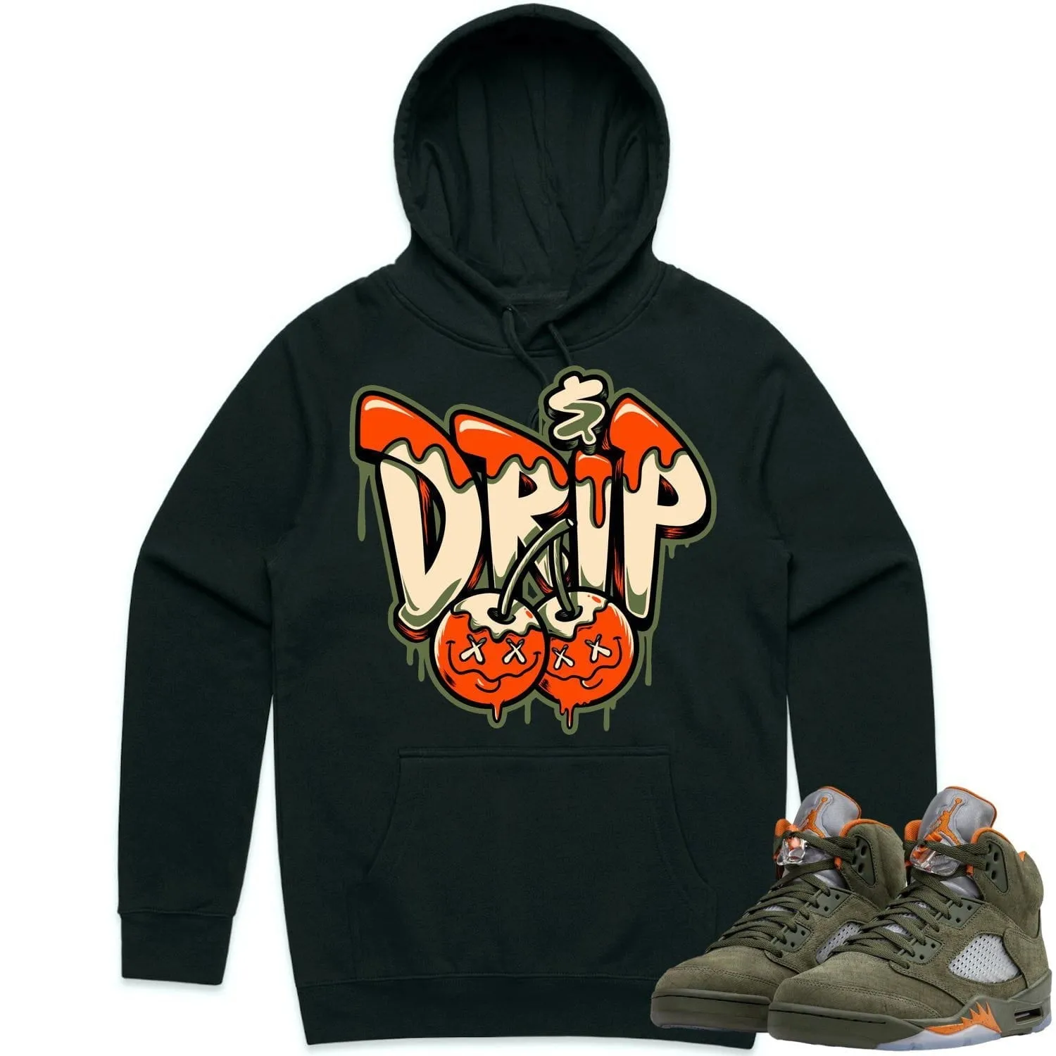 Jordan Retro 5 Olive 5s Hoodie to Match - CELADON MONEY DRIP