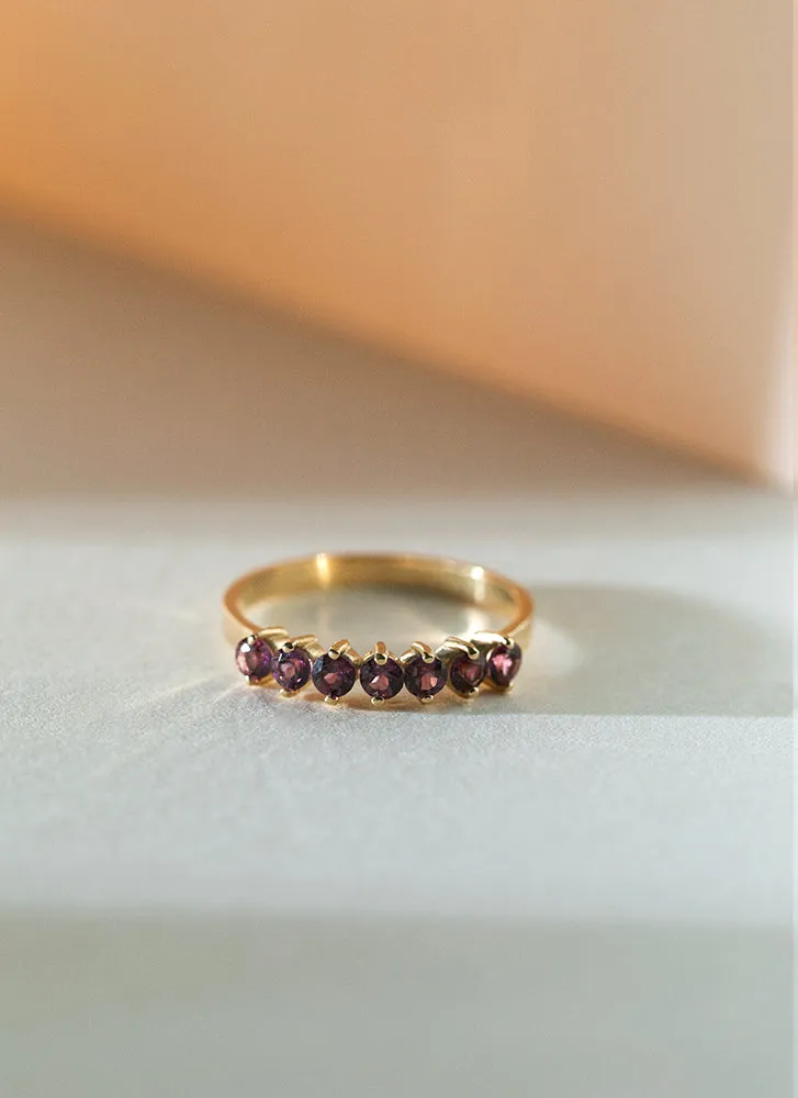 Jumi rhodolite garnet ring 14k gold