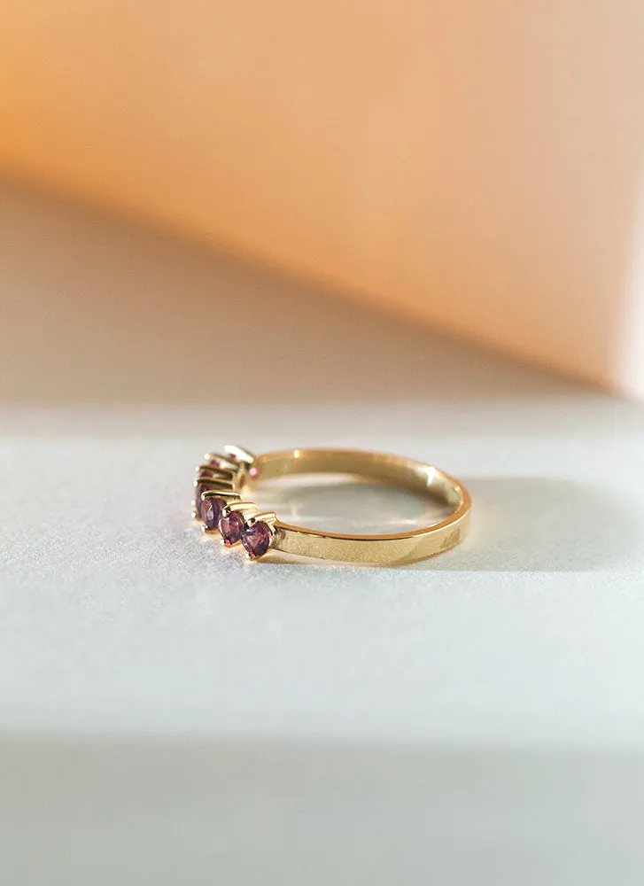 Jumi rhodolite garnet ring 14k gold