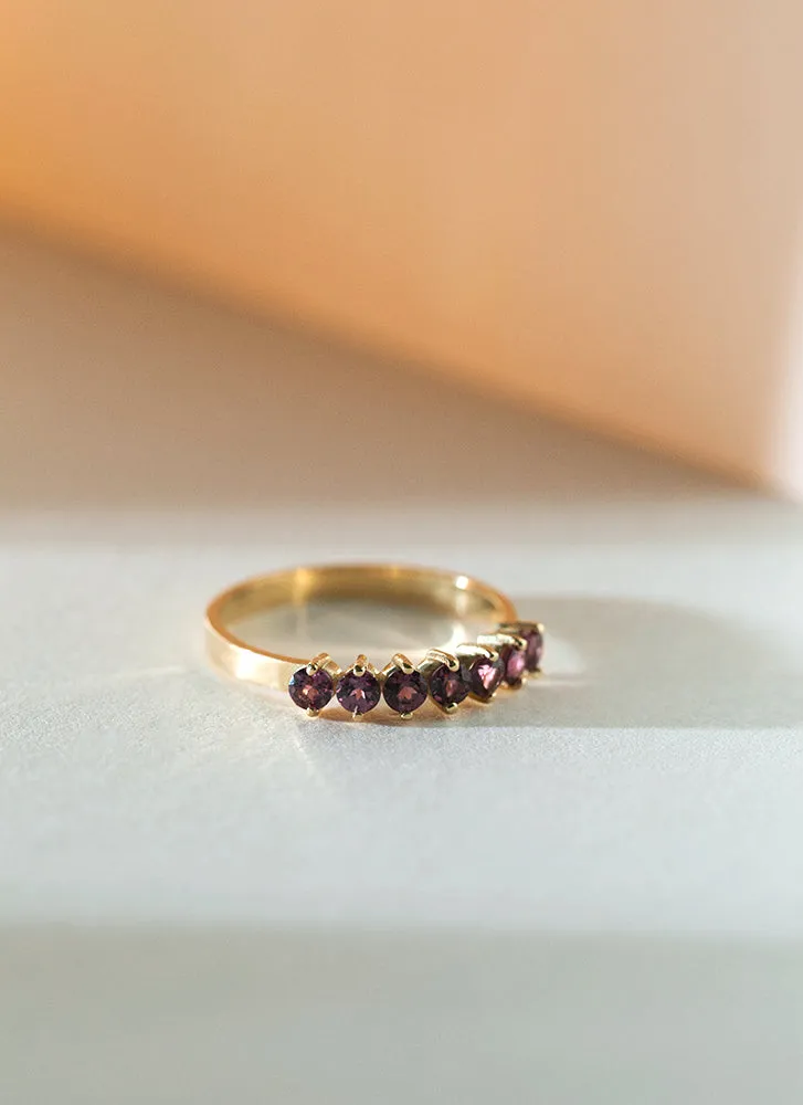 Jumi rhodolite garnet ring 14k gold