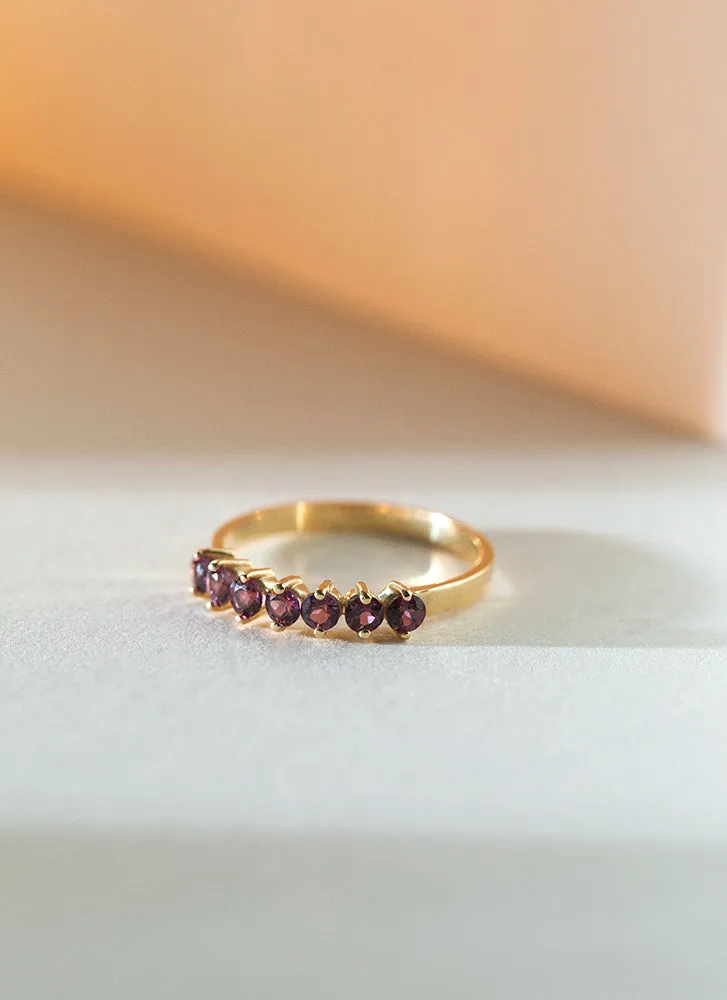 Jumi rhodolite garnet ring 14k gold