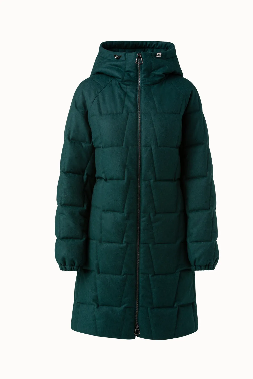 Kaschmir Parka mit Techno Trapezoid Steppung