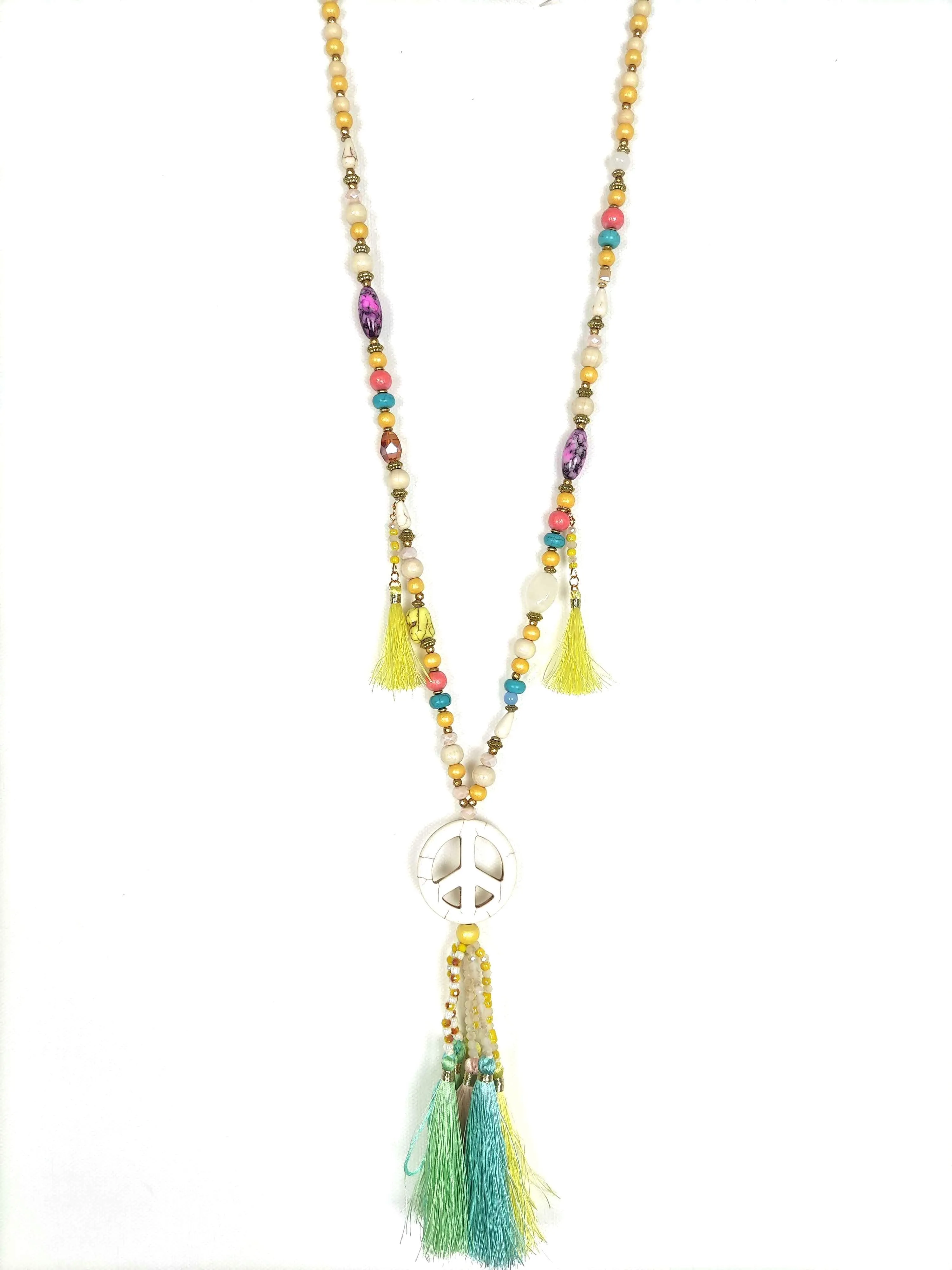 KETTE MULTICOLOR PEACE & TASSLES