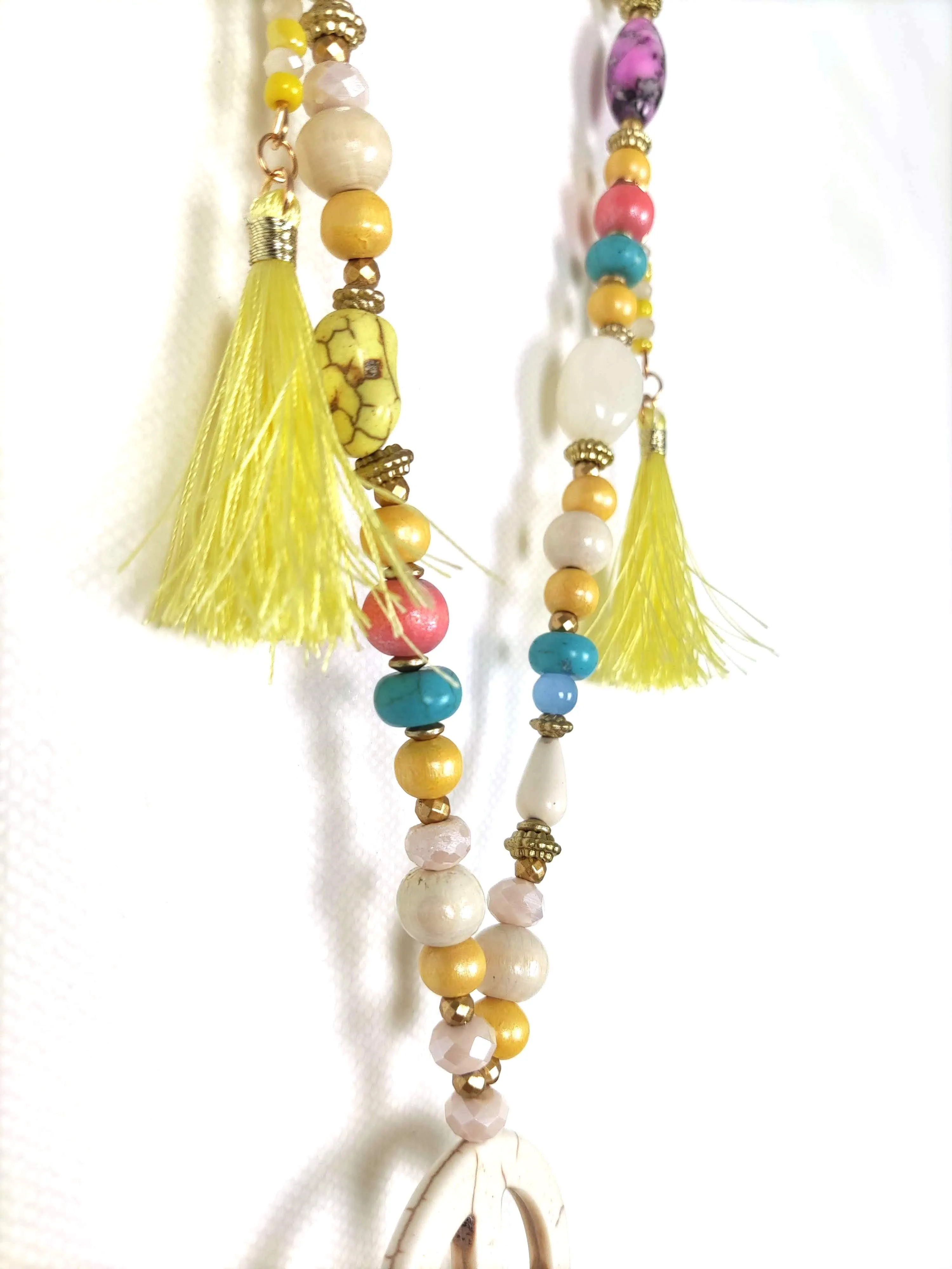 KETTE MULTICOLOR PEACE & TASSLES