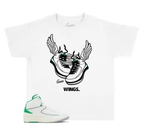 Kids Lucky Green 2 Shirt - Wings - White