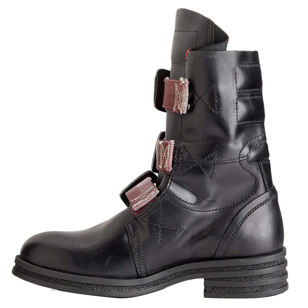 Kiff682Fly Rug Leather Women's Buckle Ankle Boots