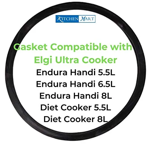 Kitchen Mart Gasket Compatible with Elgi Ultra Pressure cookers- Endura  3.5/4/4.5/5.5/6.5/8L and Endura Handi 5.5/6.5/8L & Diet Cooker 5.5/8L -2pcs