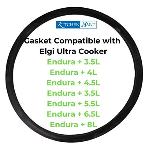 Kitchen Mart Gasket Compatible with Elgi Ultra Pressure cookers- Endura  3.5/4/4.5/5.5/6.5/8L and Endura Handi 5.5/6.5/8L & Diet Cooker 5.5/8L -2pcs