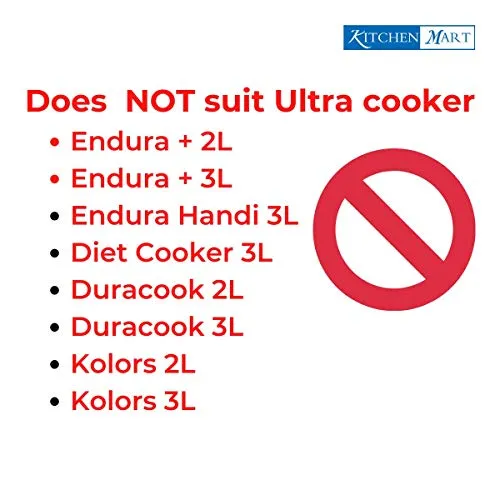 Kitchen Mart Gasket Compatible with Elgi Ultra Pressure cookers- Endura  3.5/4/4.5/5.5/6.5/8L and Endura Handi 5.5/6.5/8L & Diet Cooker 5.5/8L -2pcs