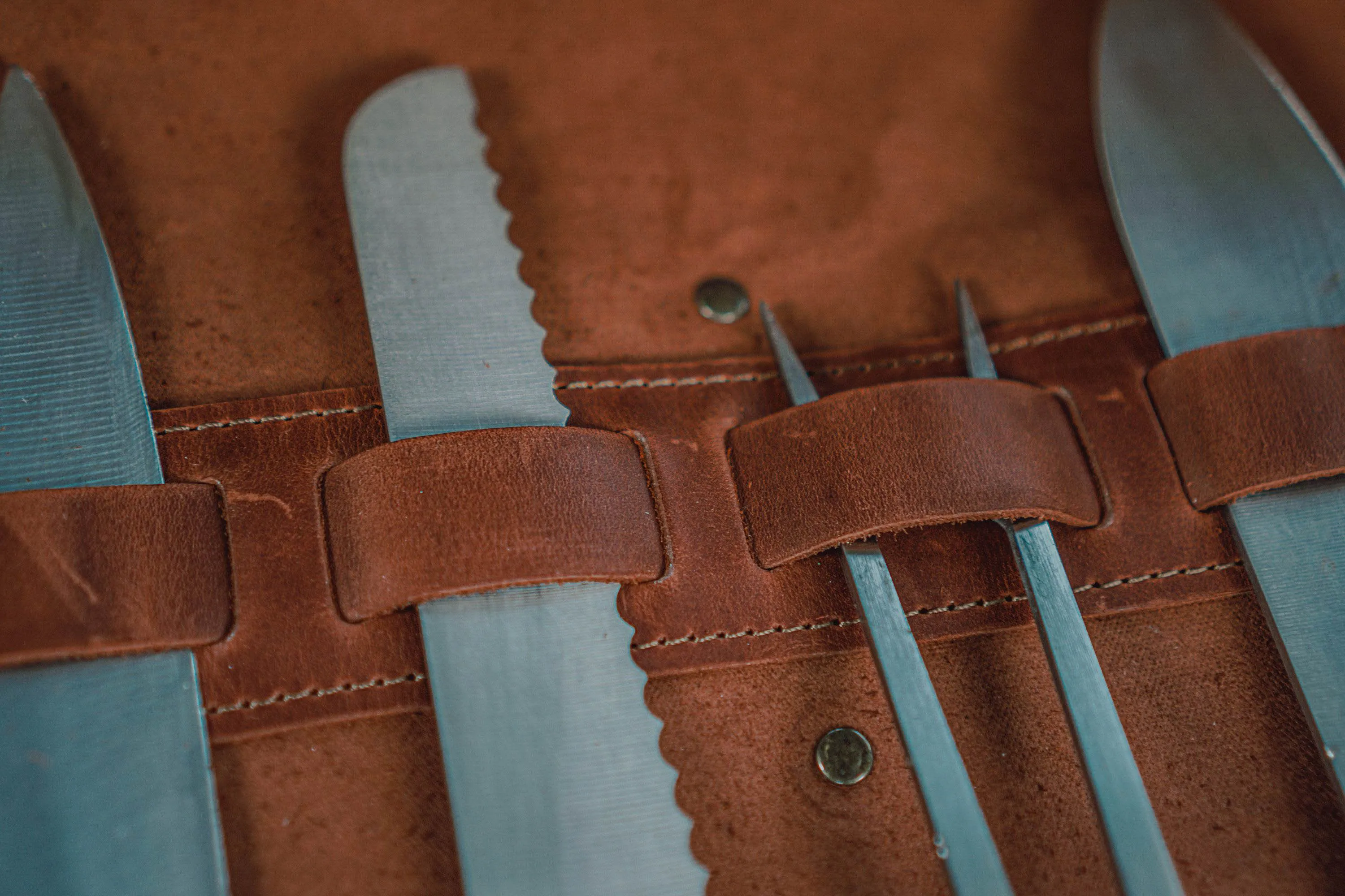 Knife Roll | Chefs Leather Knives Bag | Handmade | Personalization