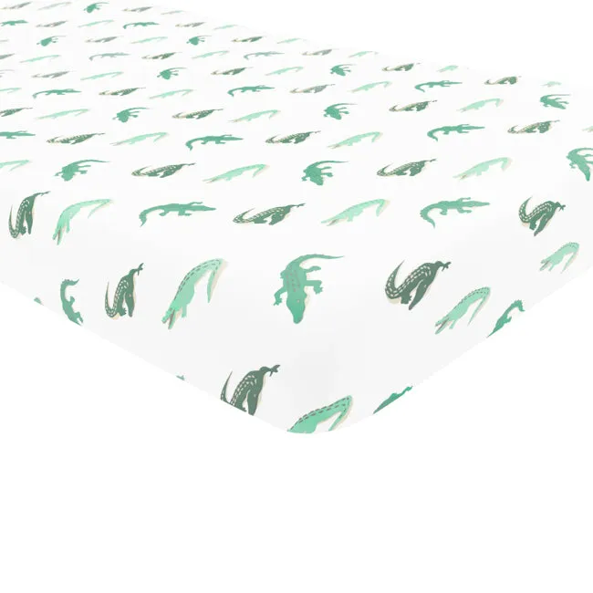 Kyte Baby Printed Crib Sheet in Crocodile