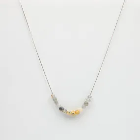 Labradorite & Yellow Opal Adjustable Slide Chain Gemstone Necklace