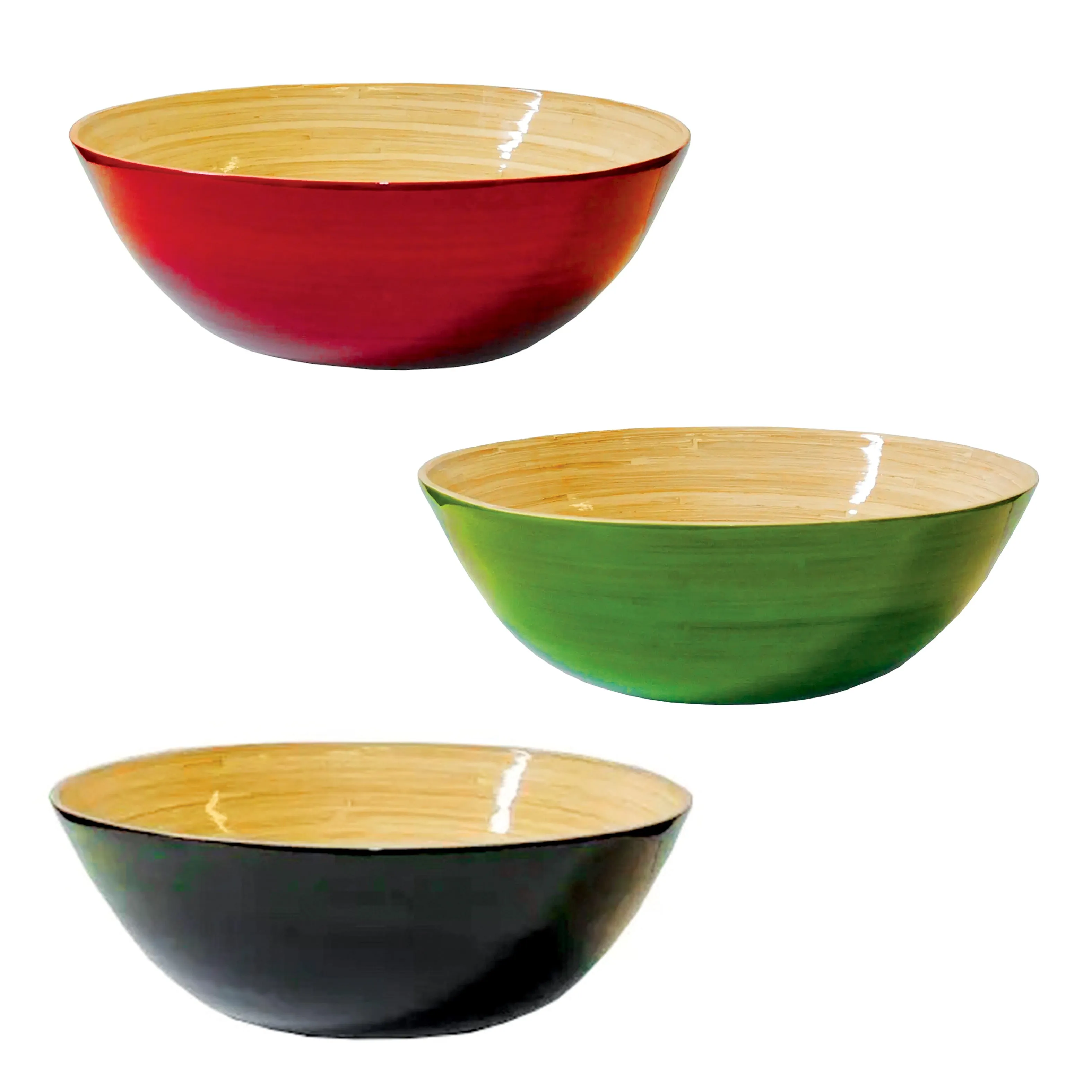 Lacquered Bamboo Bowl, 15.7 D x 5.5 H