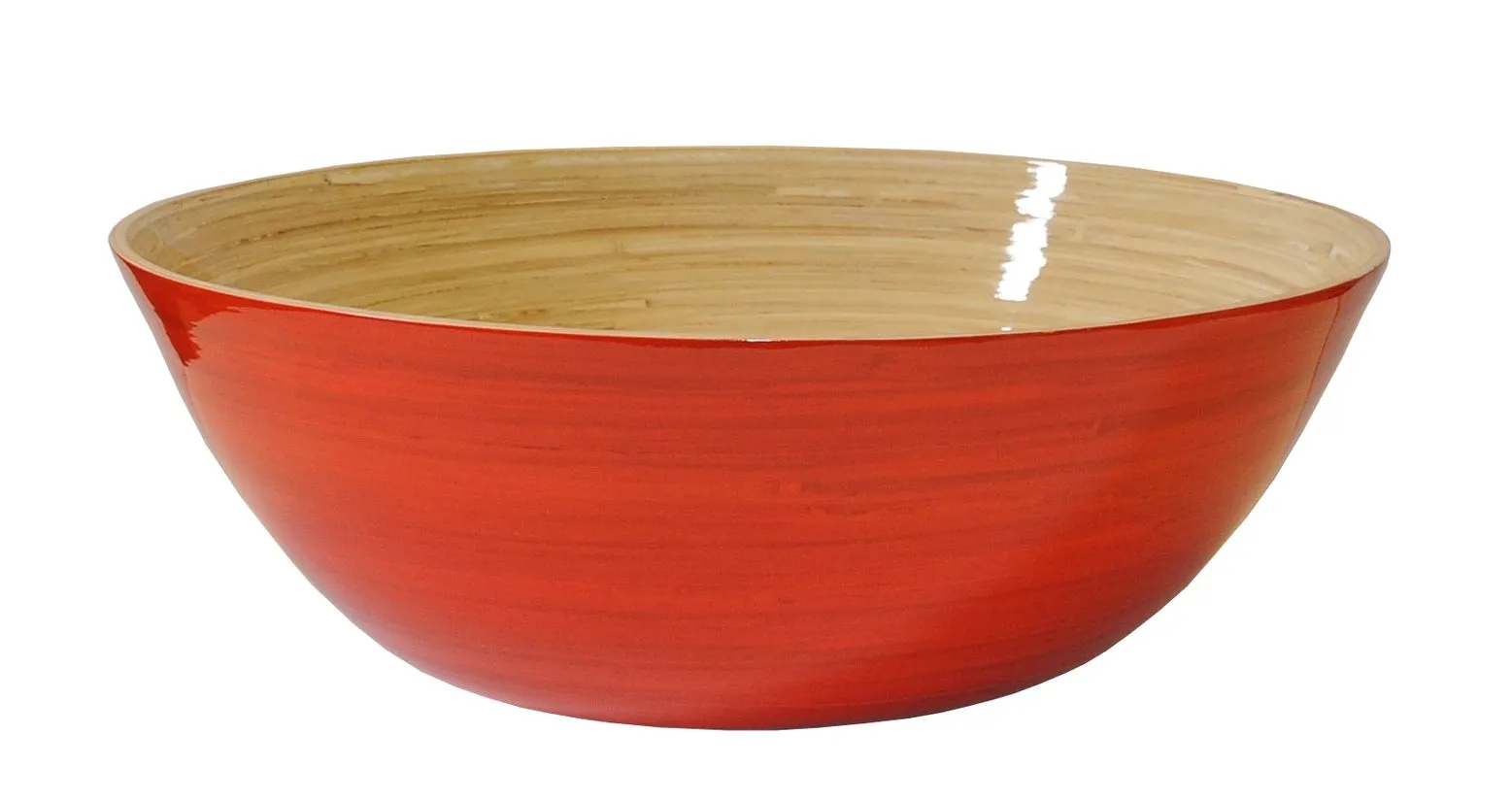 Lacquered Bamboo Bowl, 15.7 D x 5.5 H