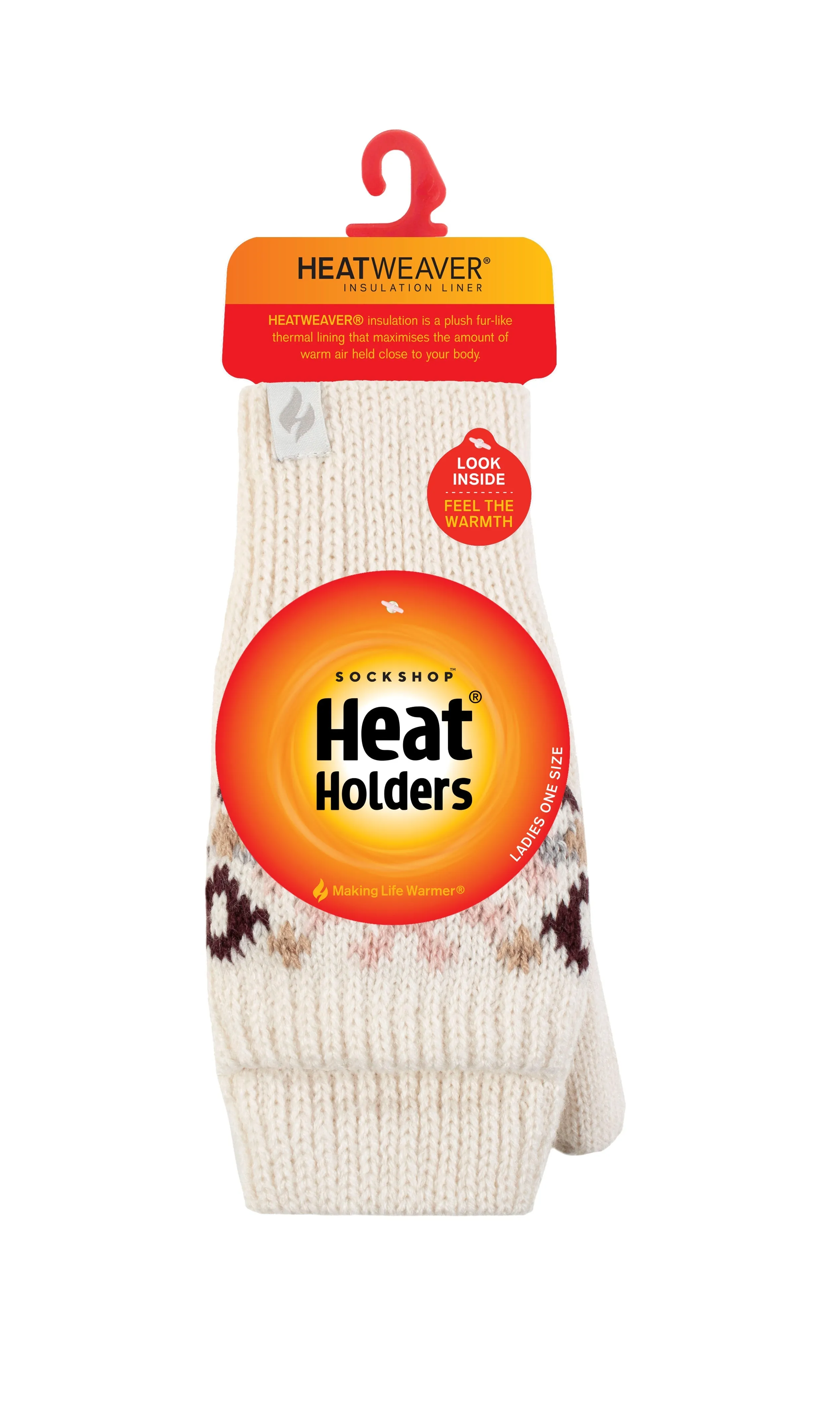 Ladies Heather Converter Mittens - Cream