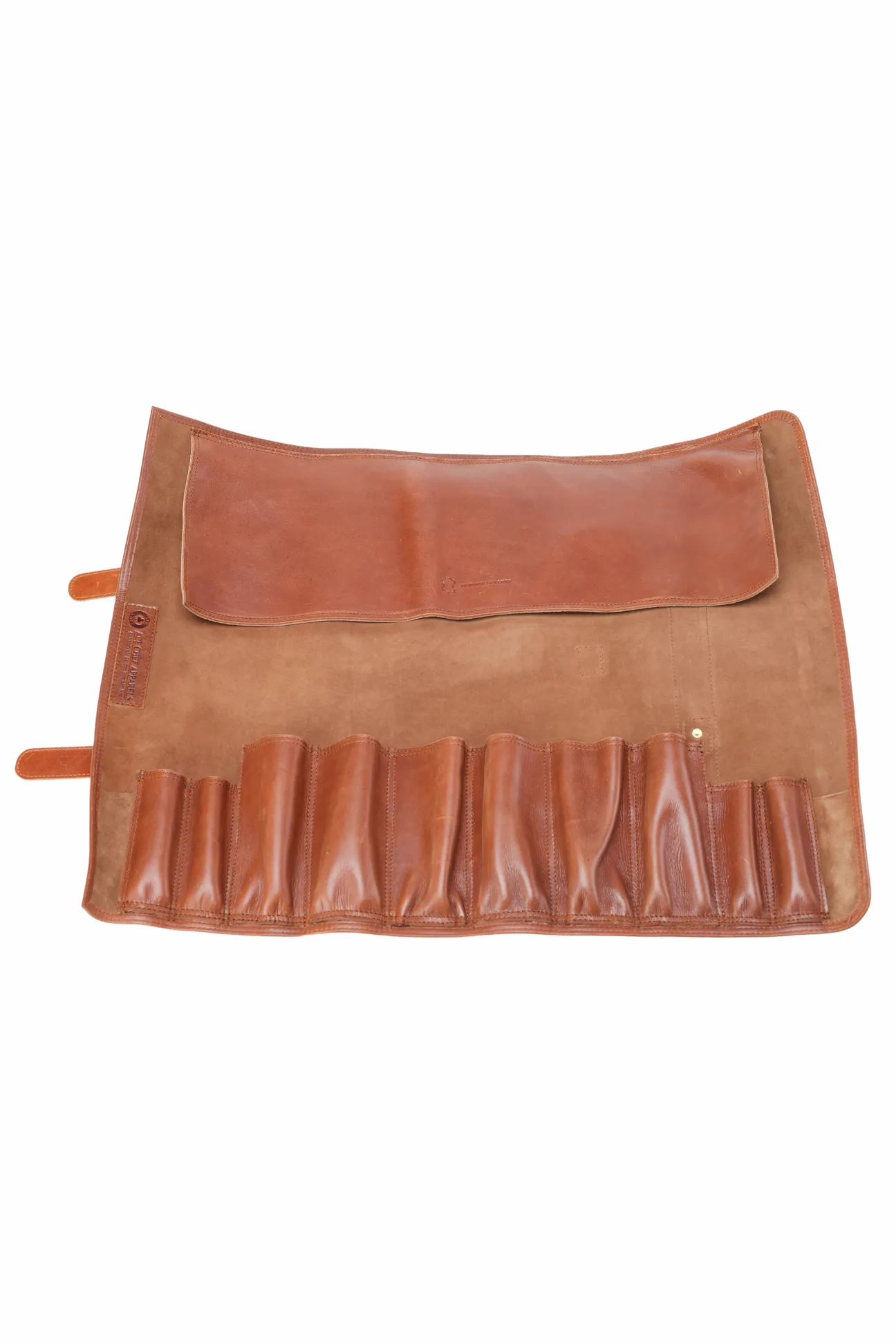 Leather Knife Roll- Brown and Tan