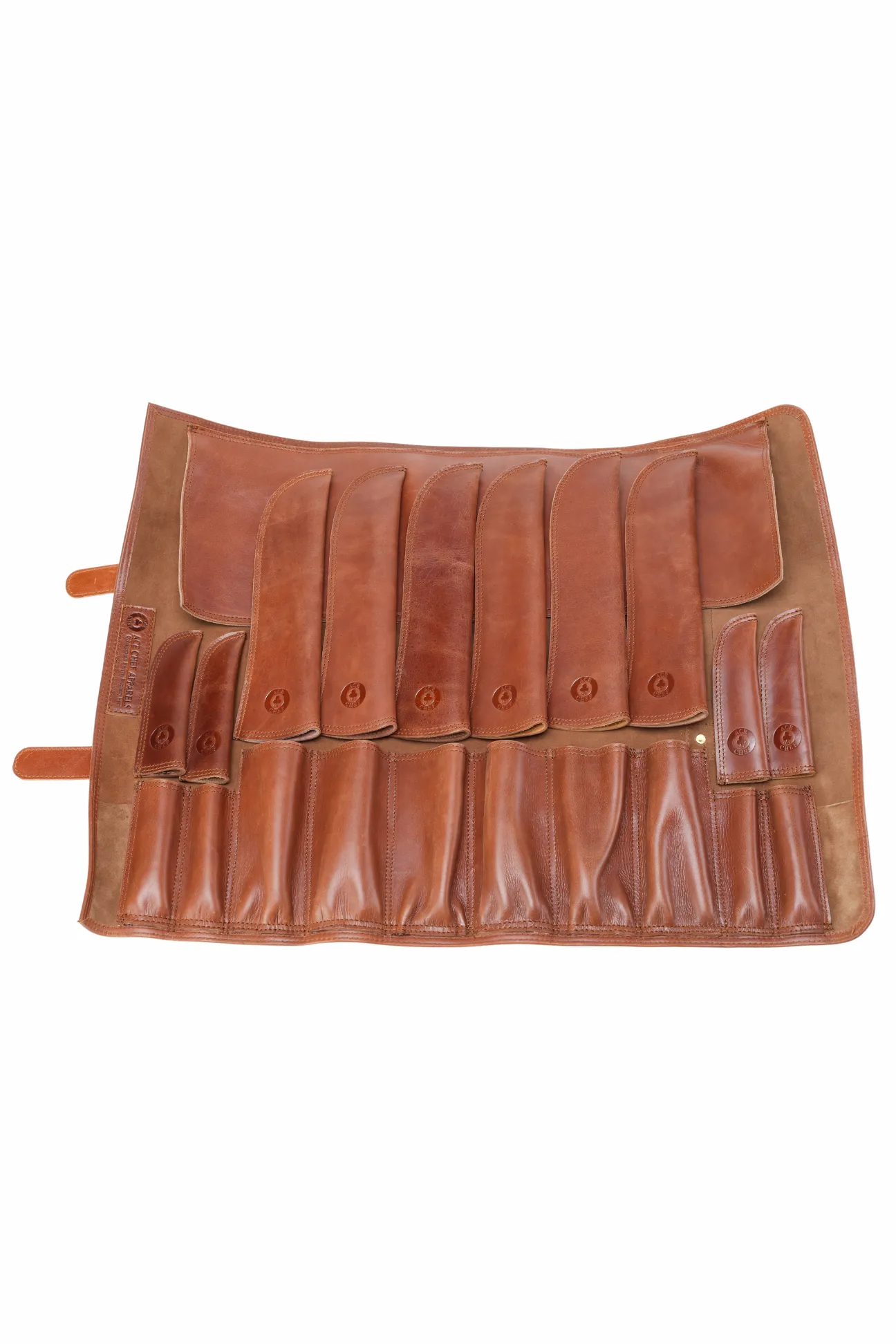 Leather Knife Roll- Brown and Tan