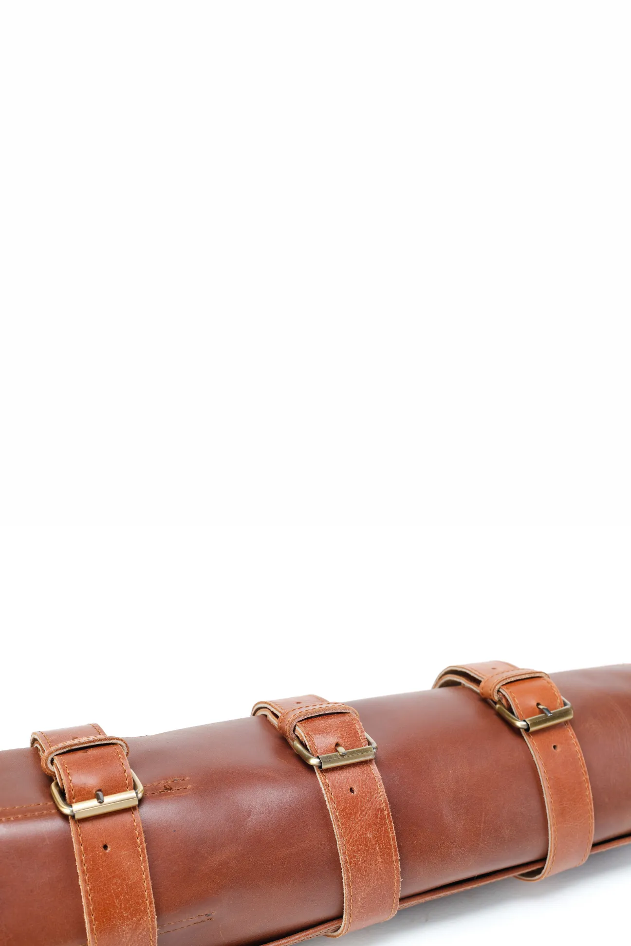 Leather Knife Roll- Brown and Tan