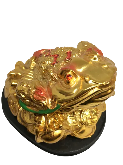 Lucky Three Legs Golden Frog Statue