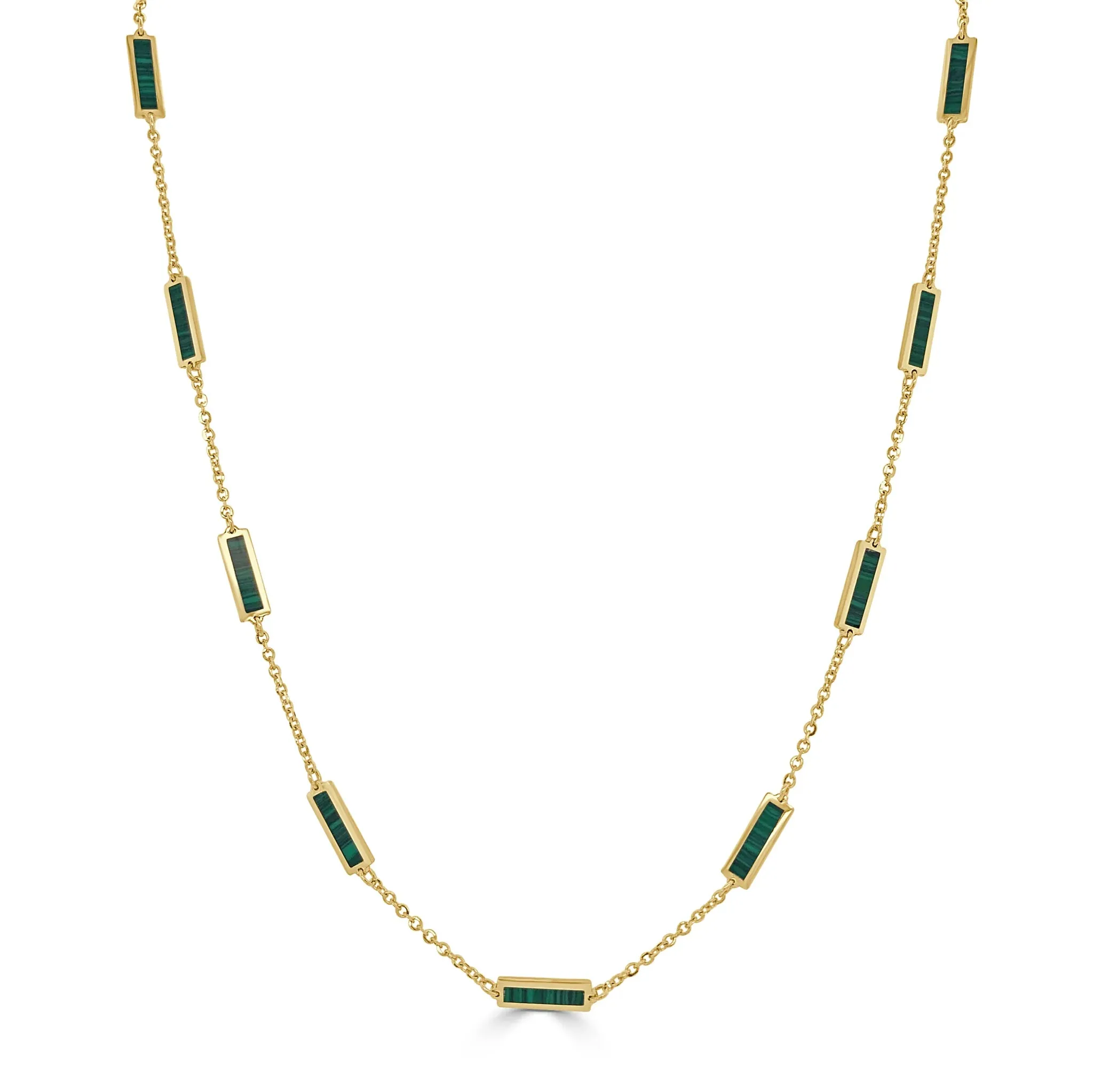 Malachite Station Bar Necklace