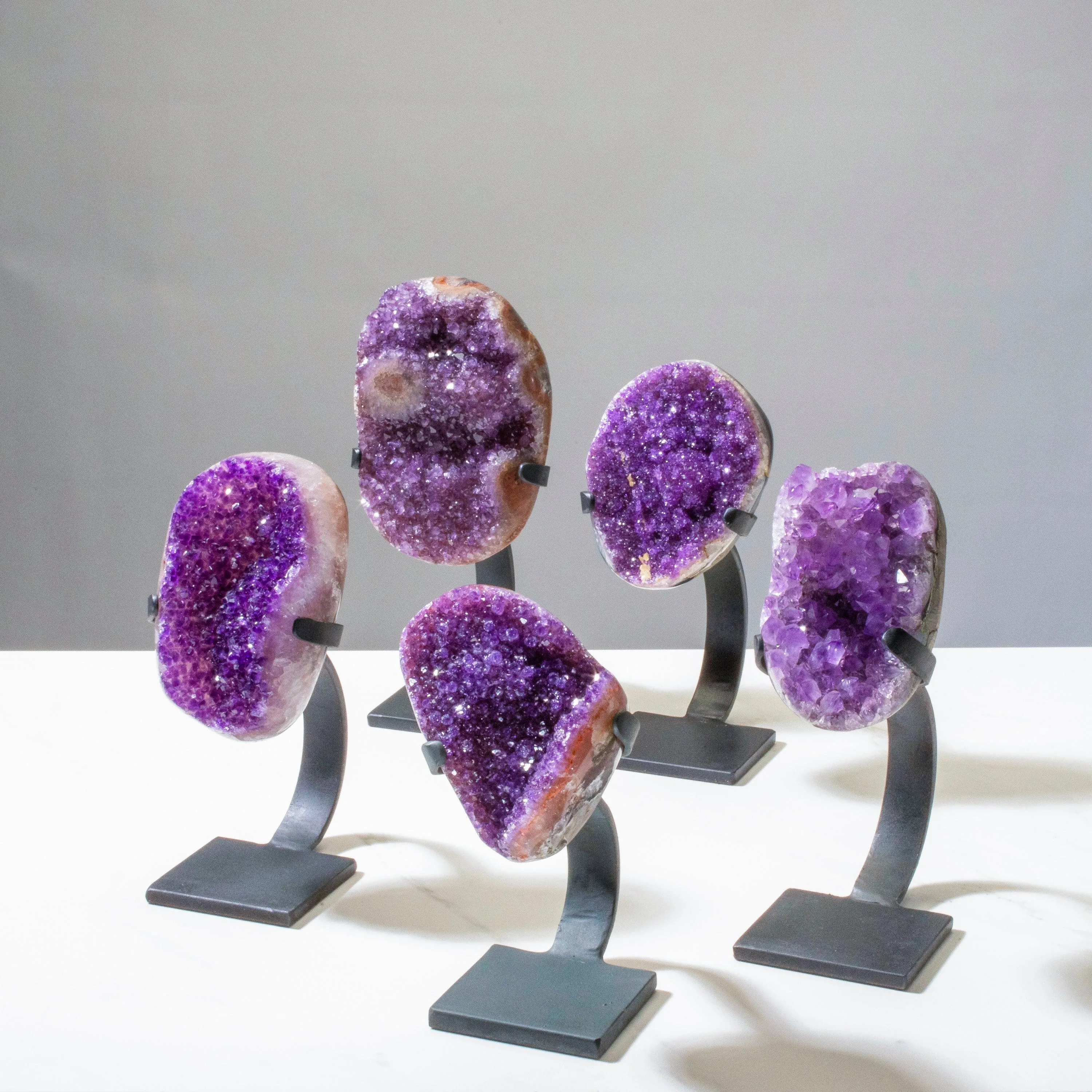 Medium Uruguayan Amethyst Geode on Custom Stand - 9/ 4 lbs - A Grade