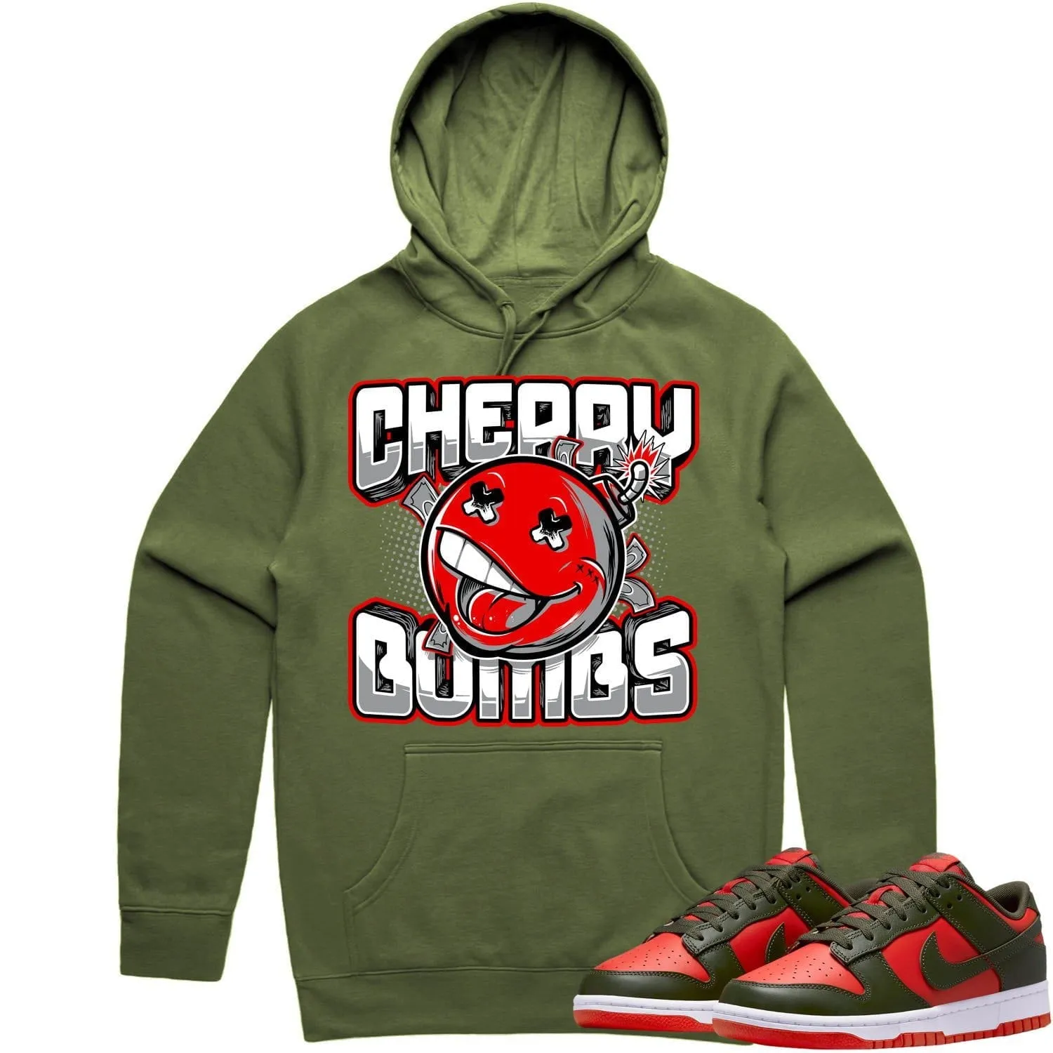 Mystic Red Dunks Hoodie to Match - RED CHERRY BOMBS