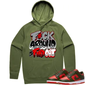 Mystic Red Dunks Hoodie to Match - RED F#CK