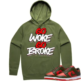 Mystic Red Dunks Hoodie to Match - RED GO WOKE GO BROKE