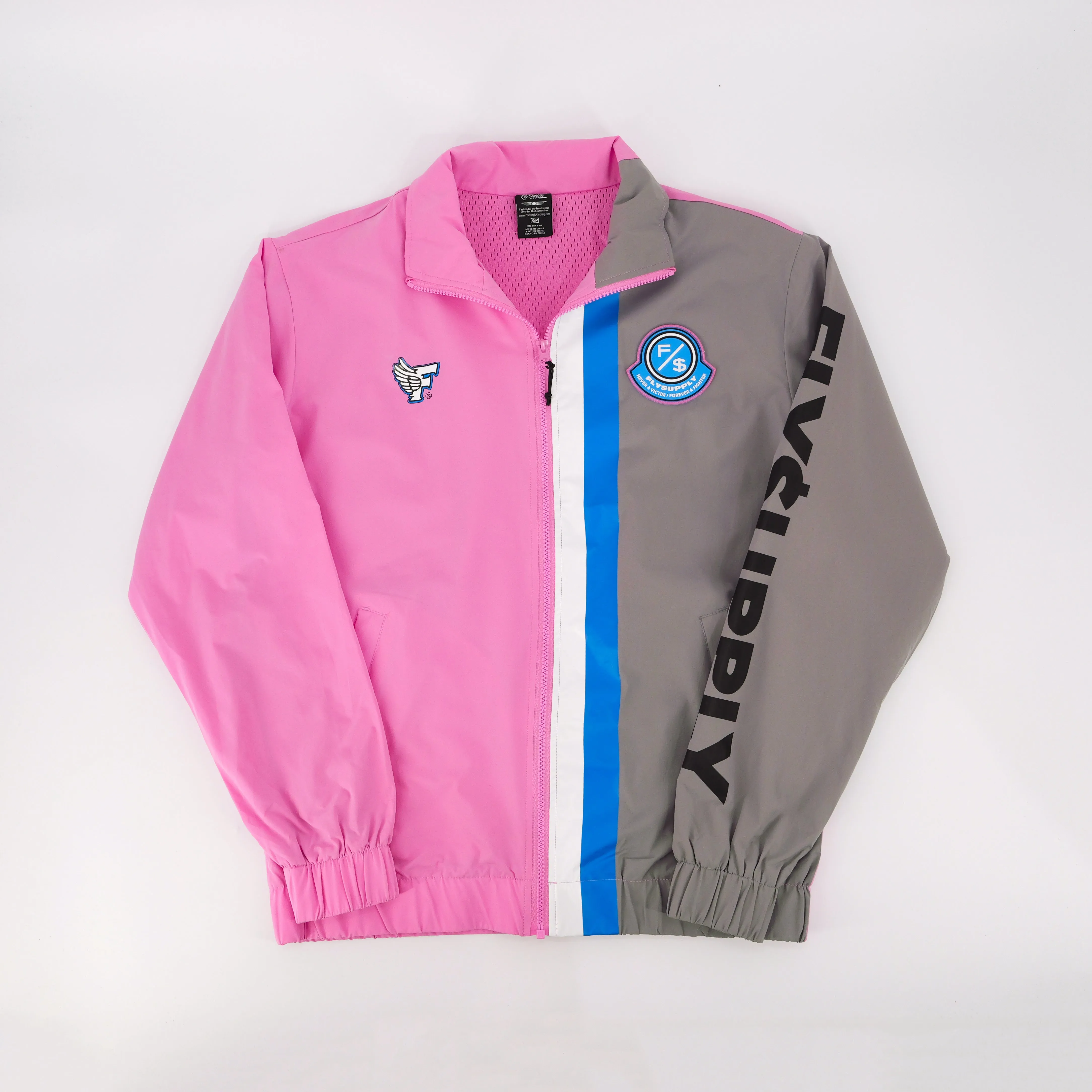 NEVER A VICTIM WINDBREAKER PINK