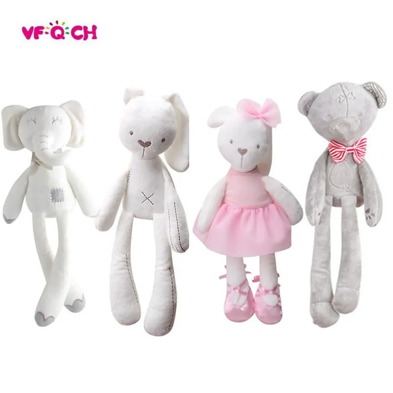 New Style Plush Stuffed Cute Appease Rabbit Bear Animal Toys Infant Baby Comfort Dolls For Children Kids Birthday Pretty Gift