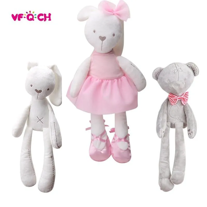 New Style Plush Stuffed Cute Appease Rabbit Bear Animal Toys Infant Baby Comfort Dolls For Children Kids Birthday Pretty Gift