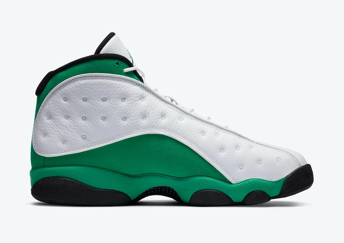 Nike Men's Air Jordan 13 Retro Lucky Shoes - White / Lucky Green / Black