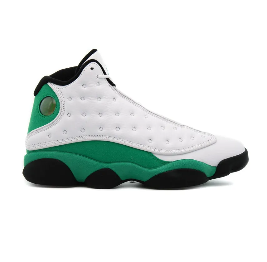 Nike Men's Air Jordan 13 Retro Lucky Shoes - White / Lucky Green / Black