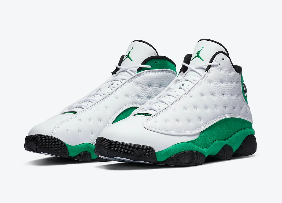 Nike Men's Air Jordan 13 Retro Lucky Shoes - White / Lucky Green / Black