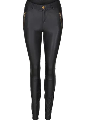 Notyz Leggings with saddleback 10910 Skindbukser - Black with gold