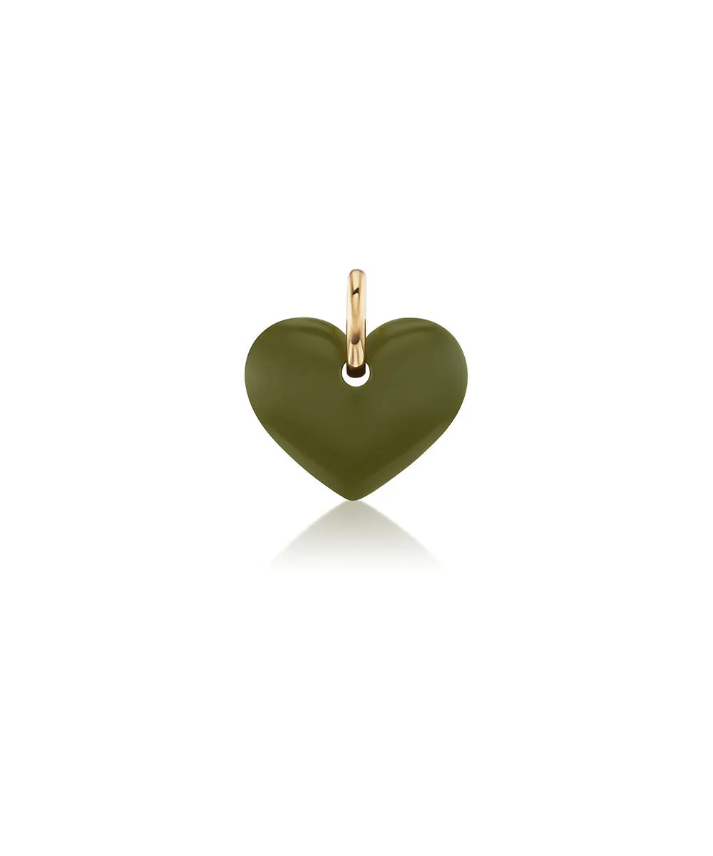 Olive Green Heart Pendant