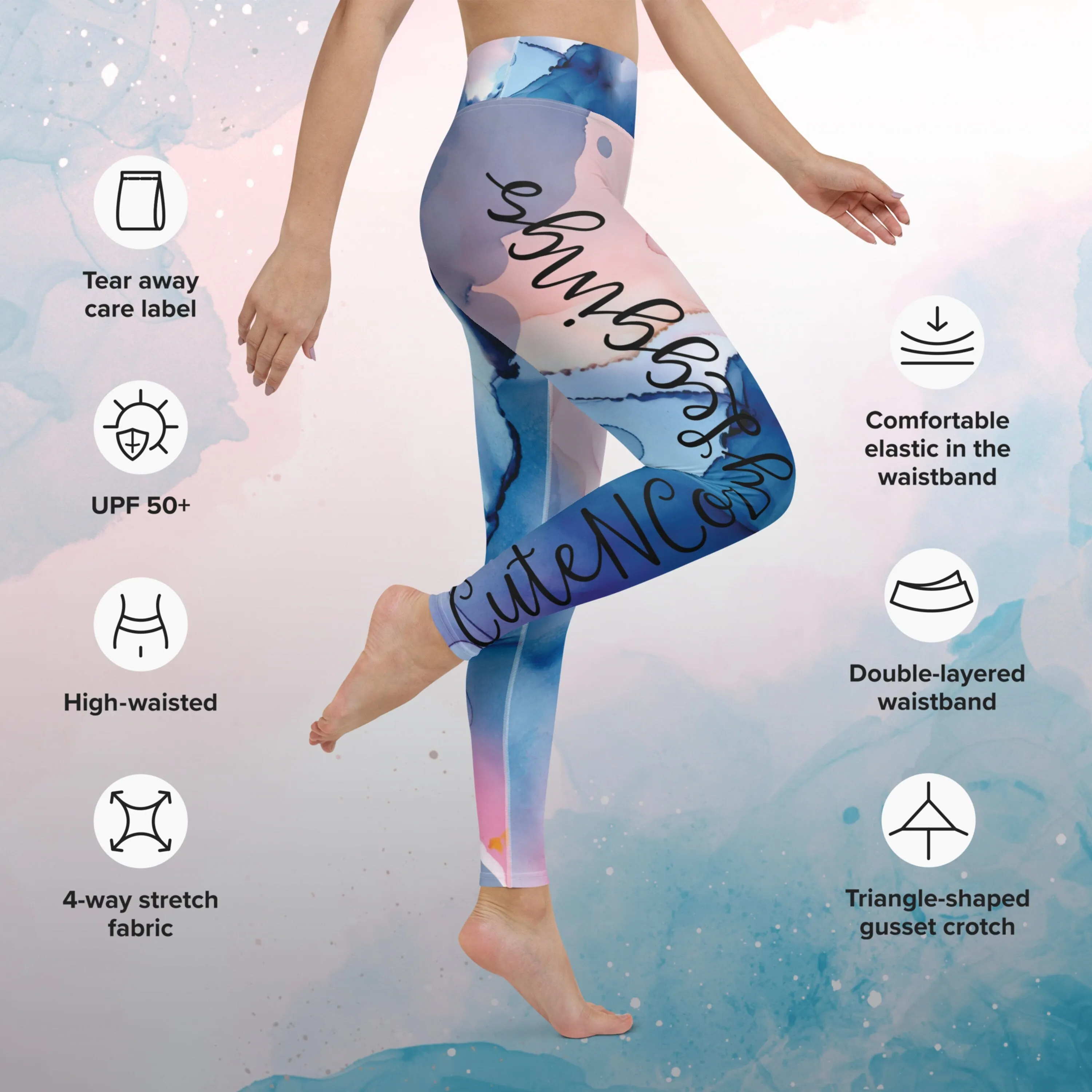 Pastel Marbling Yoga Leggings