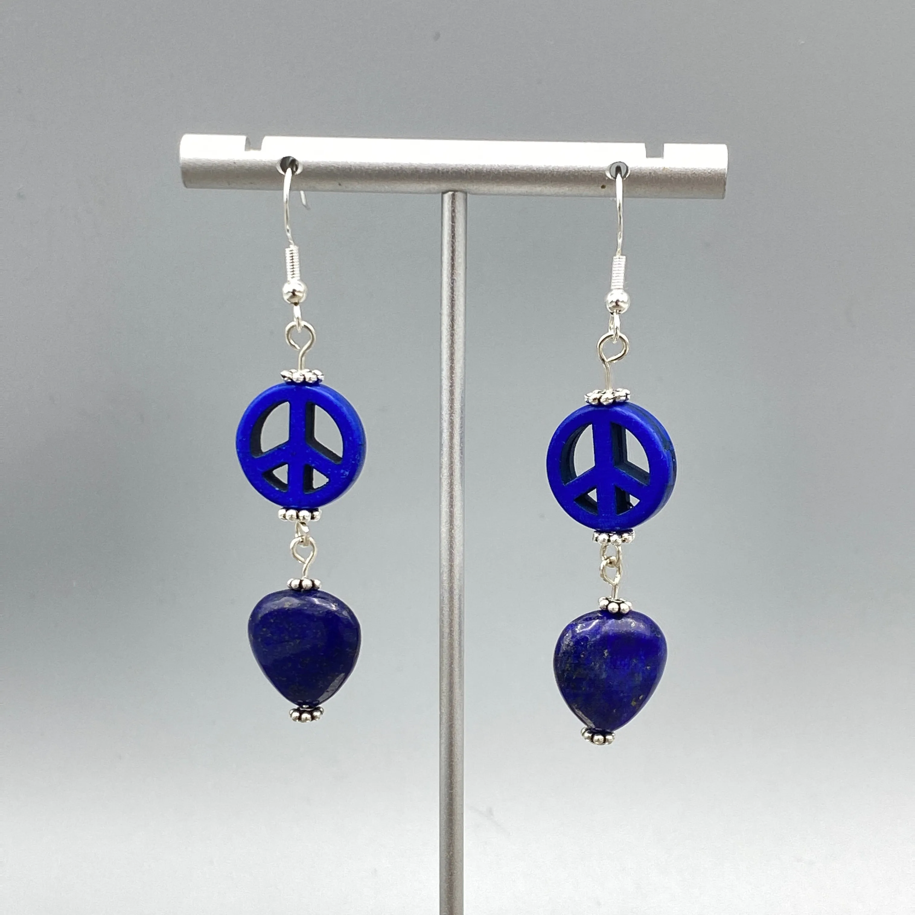 Peace and Hearts Gemstone Earrings