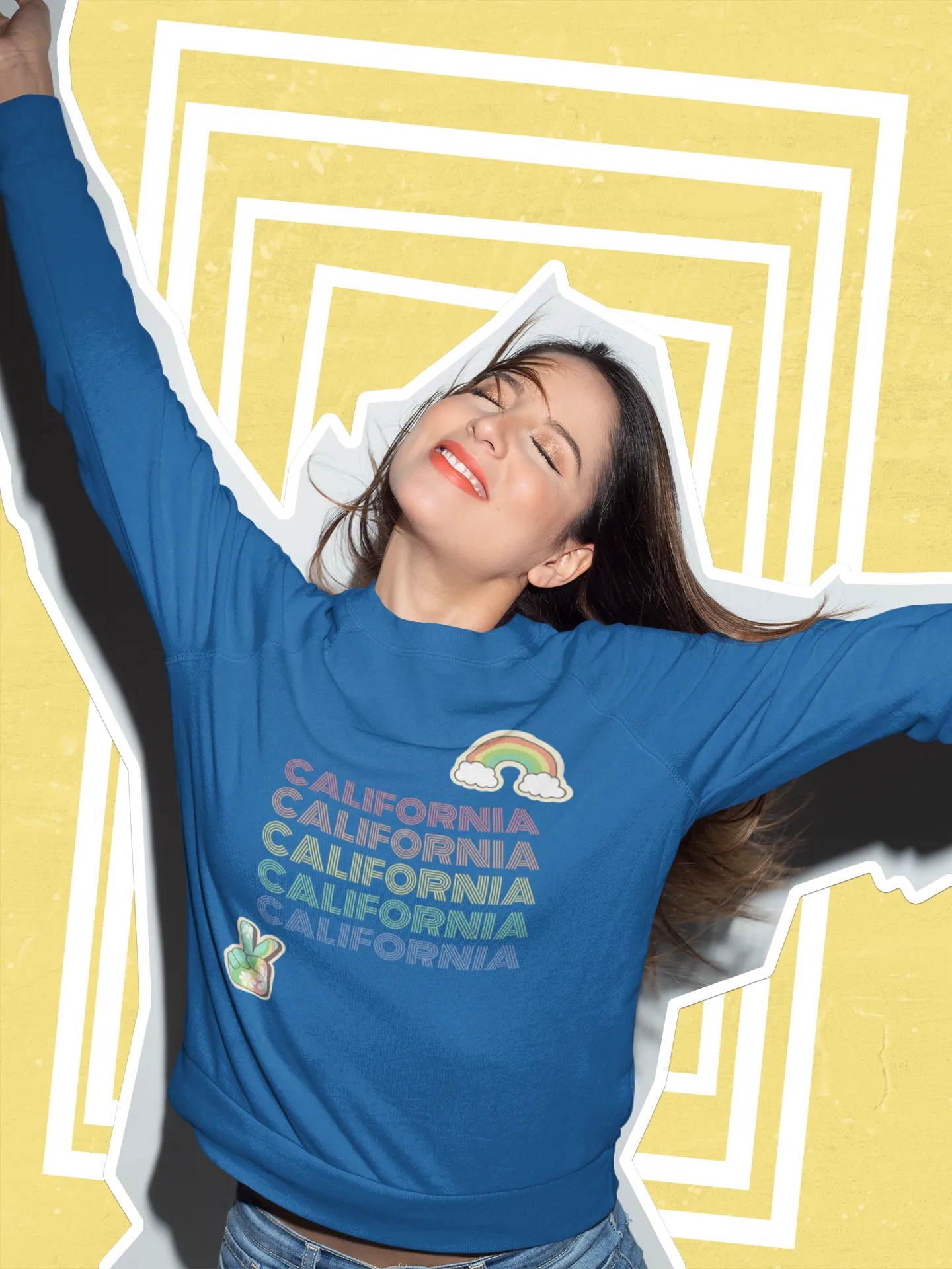 Peace Love & California HD Crewneck Sweatshirt