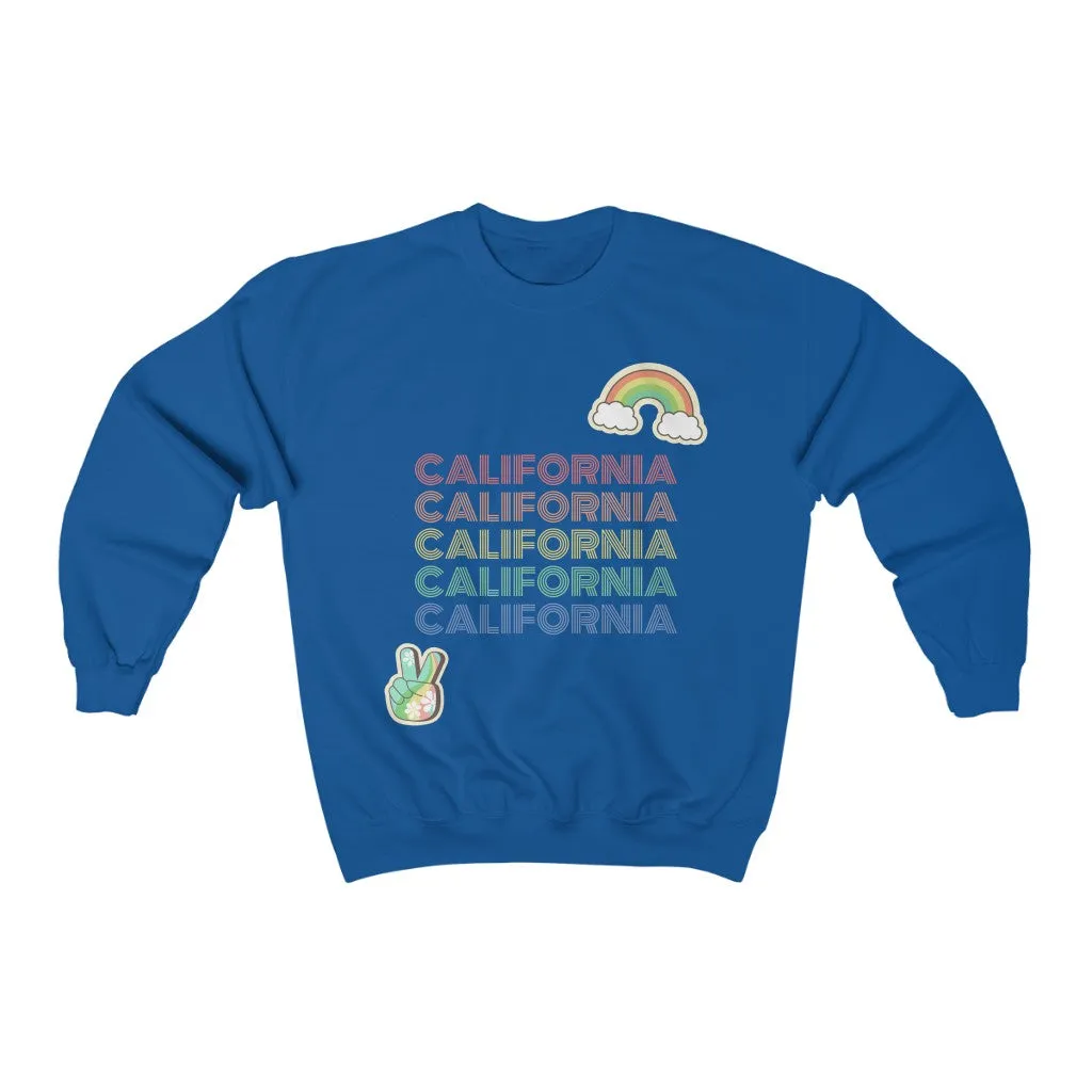 Peace Love & California HD Crewneck Sweatshirt