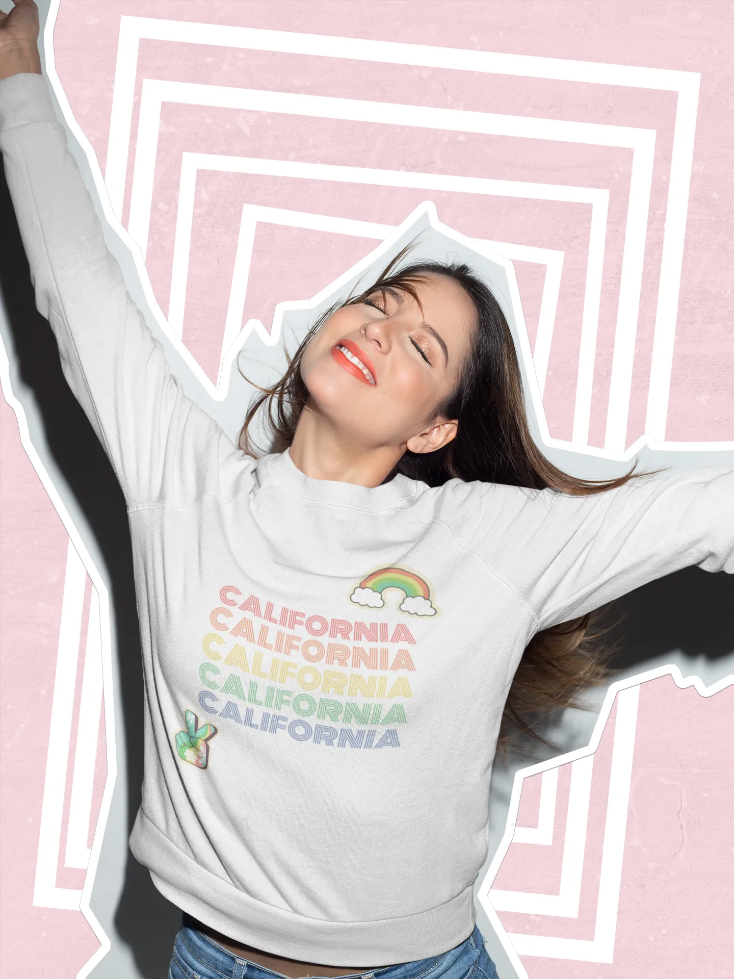 Peace Love & California HD Crewneck Sweatshirt