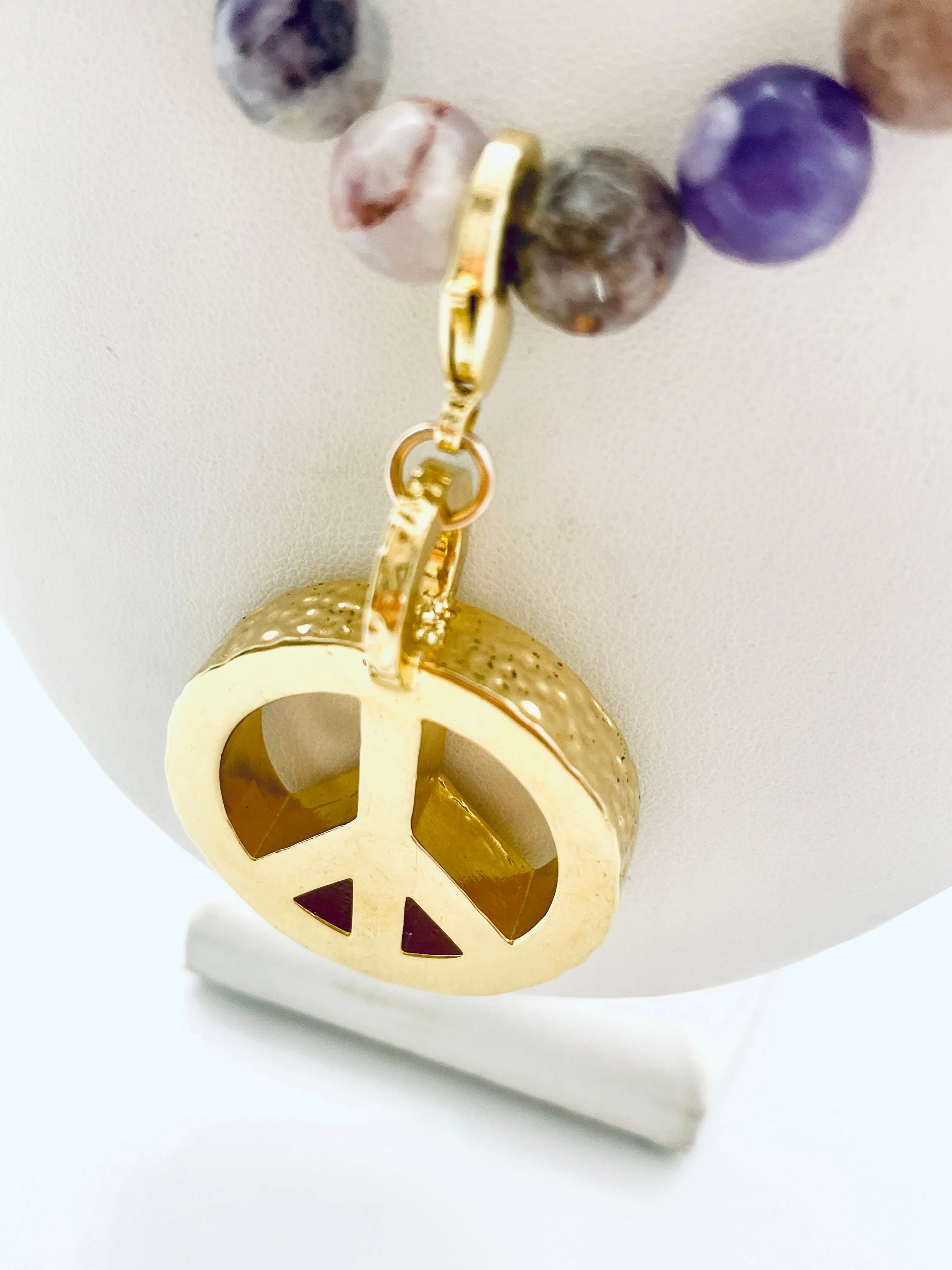 Peace Necklace with Amethyst Beads