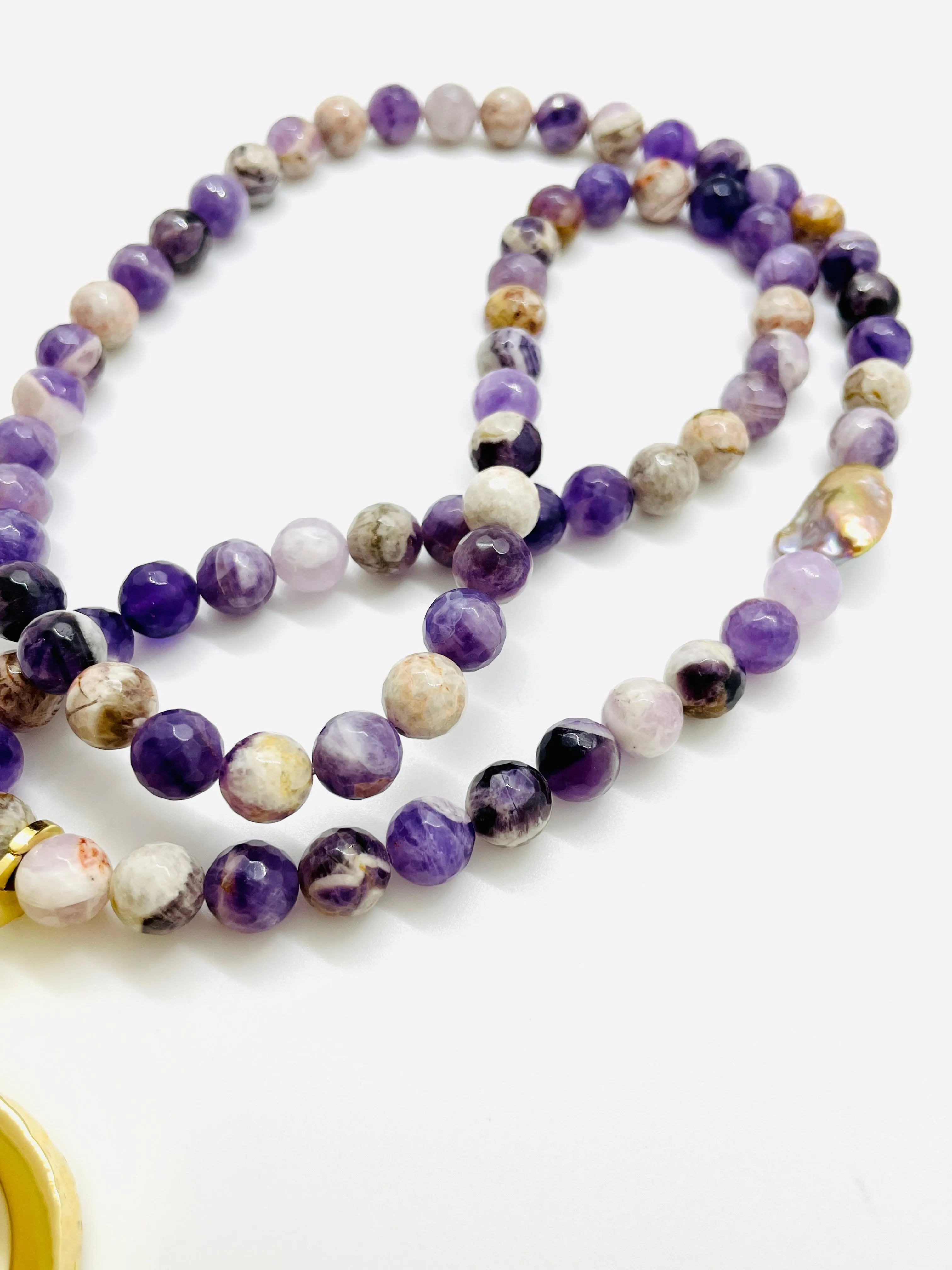 Peace Necklace with Amethyst Beads