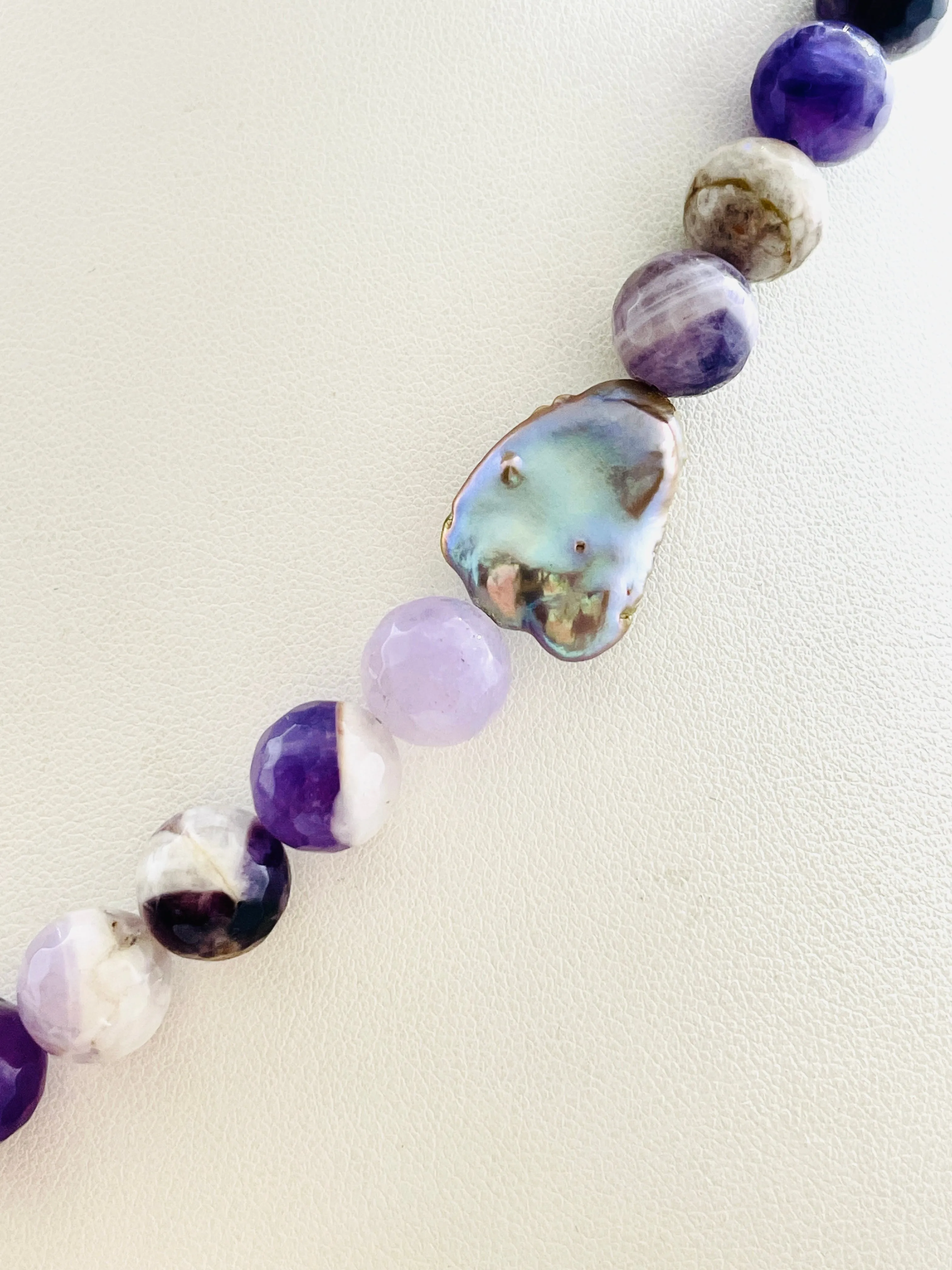 Peace Necklace with Amethyst Beads