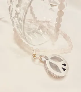 Peace Necklace with Rose Quartz Beads