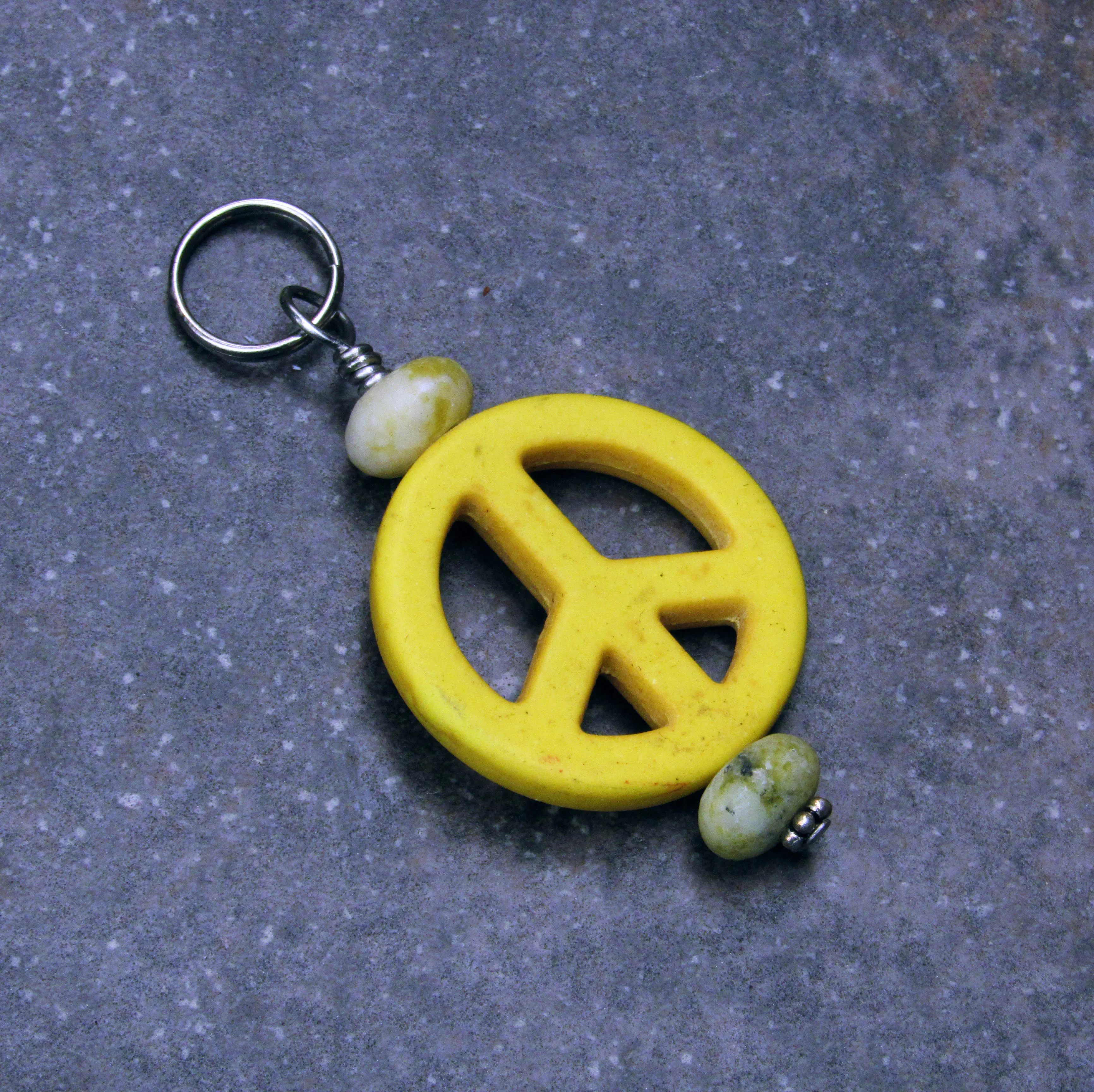 Pet Charm with Peace Signs & various Gemstone