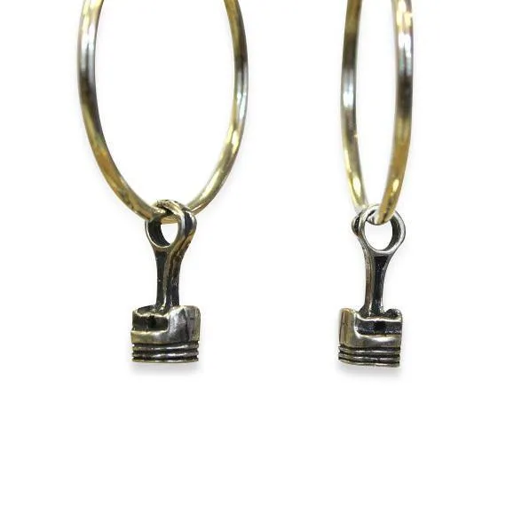 Piston And Rod Hoop Earrings